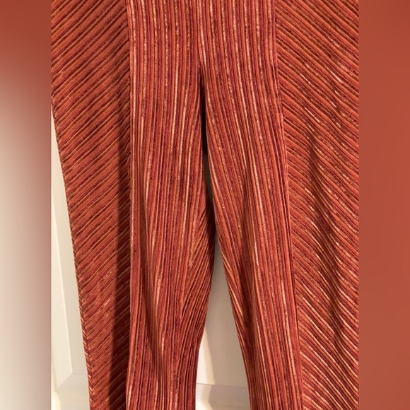 Free People Ribbed Knit Flare Pants Rust Boho Festival Retro 70’s High Rise XS - Picture 4 of 11